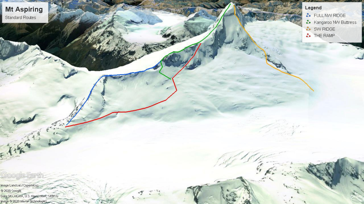 Mountaineering - Mt Aspiring Routes