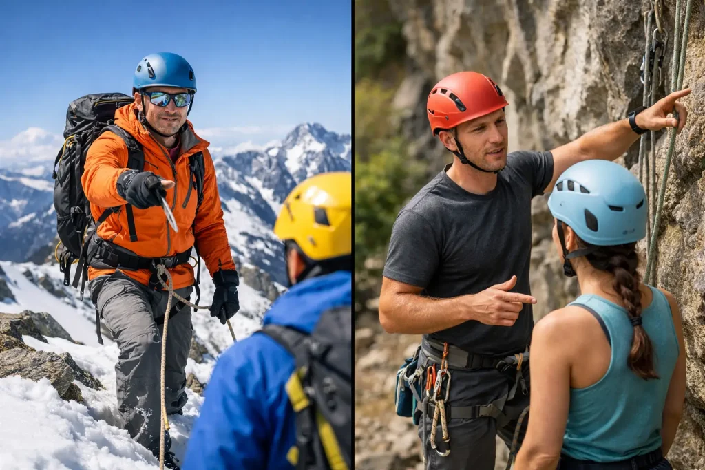 Mountain Guide Versus Instructor