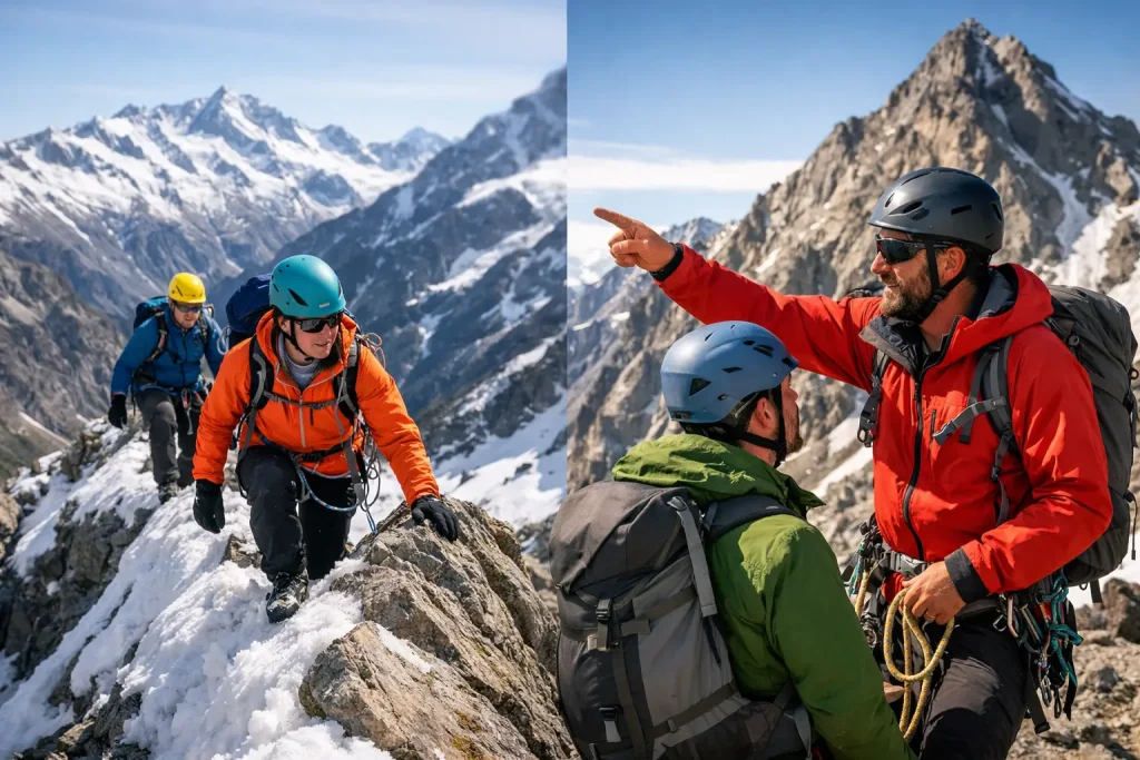Alpine Course Versus Guided Climb
